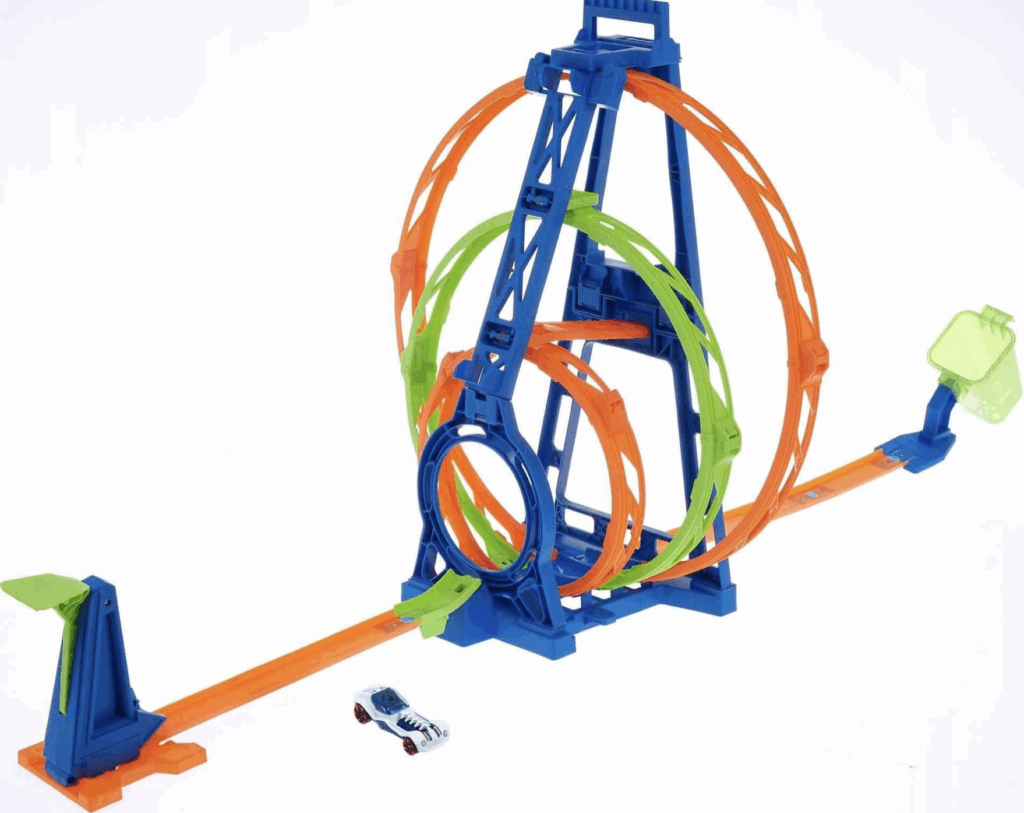 Hot Wheels Trzy Pętle Ekstremalnej Prędkości – Tor z Samochodzikiem - obrazek 3