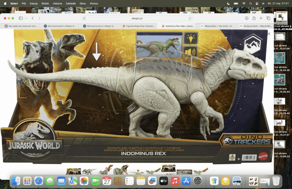 Jurassic World Indominus Rex – Groźny Atak! Figurka z Ruchomymi Elementami - obrazek 11